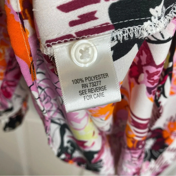 Dana Buchman•floral graphic top tunic blouse Medium Office Business Clas… - Picture 6 of 7